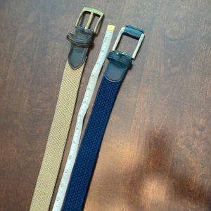 Men’s adjustable belts: brown and blue